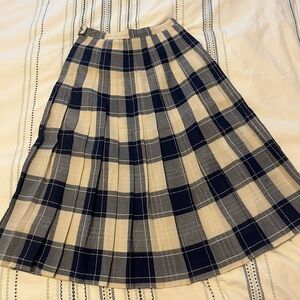 Vintage French plaid pleated skirt Miu Miu Doen style small